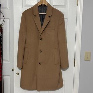 Men’s Signature London Fog Beige Wool-Blend Long OverCoat! Very Classy & Lined